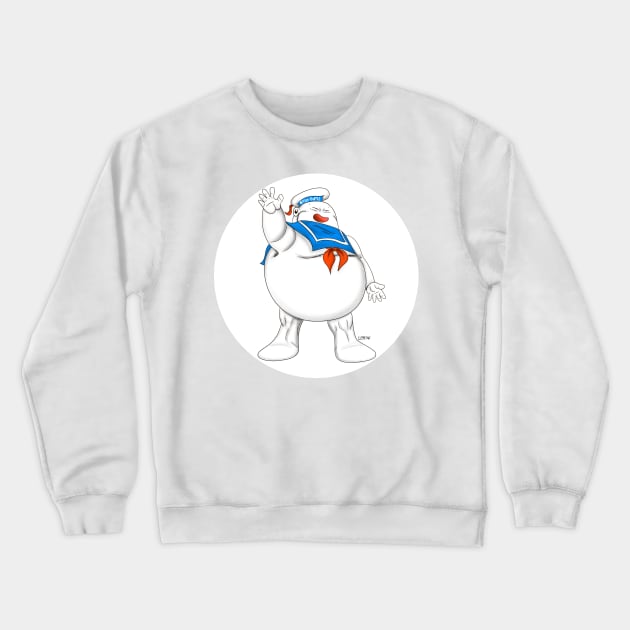 majin buu in marshmallow man cosplay Crewneck Sweatshirt by jorge_lebeau